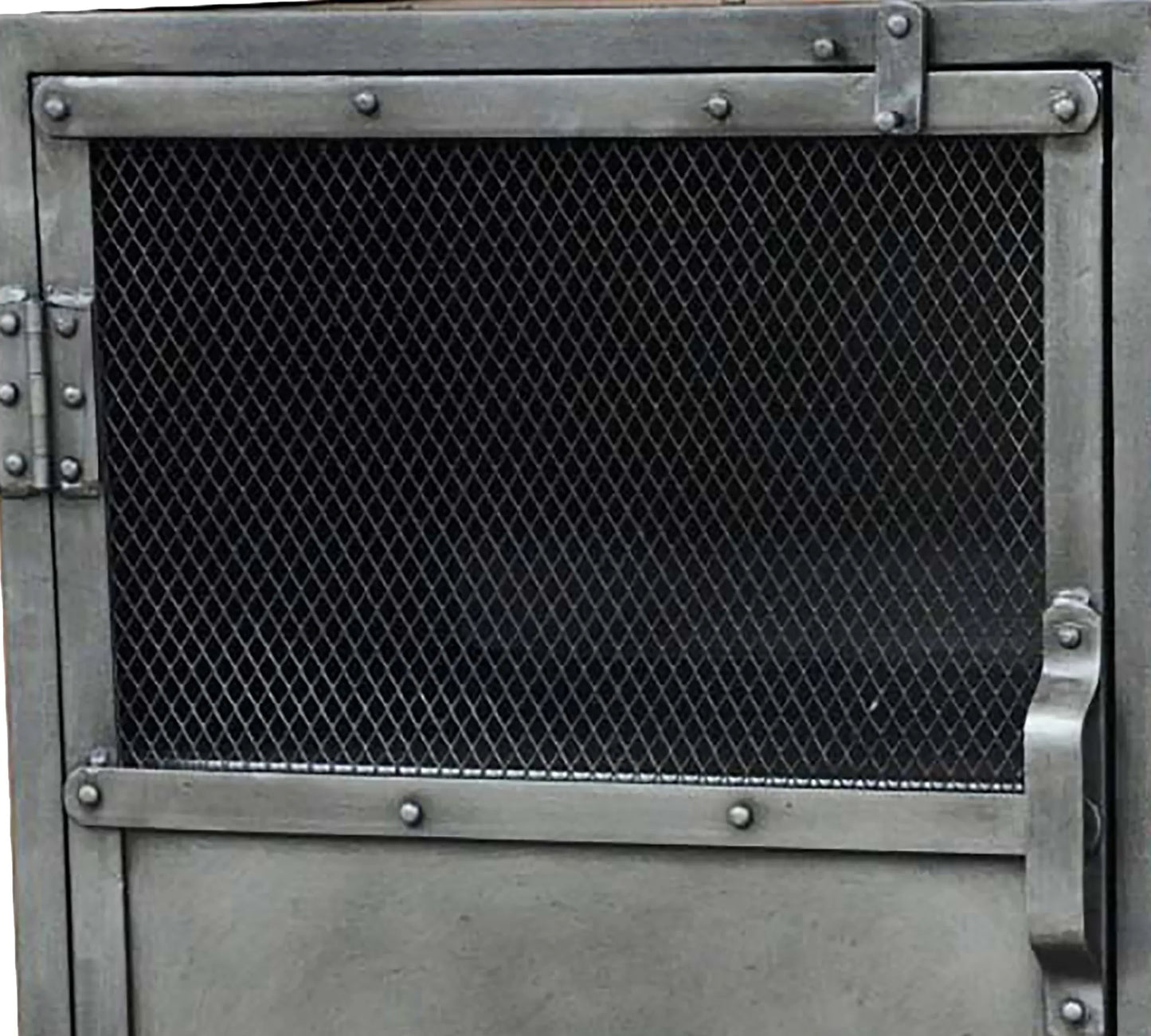 20" Silver Metal Accent Cabinet With Two Shelves