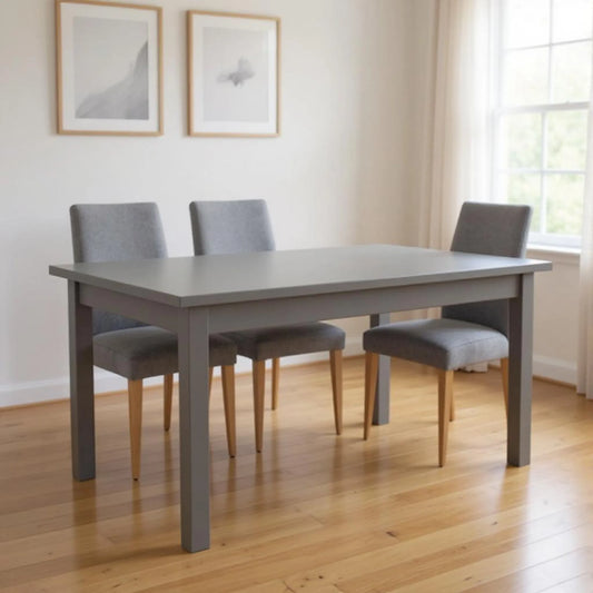 60" Gray Solid Wood Dining Table