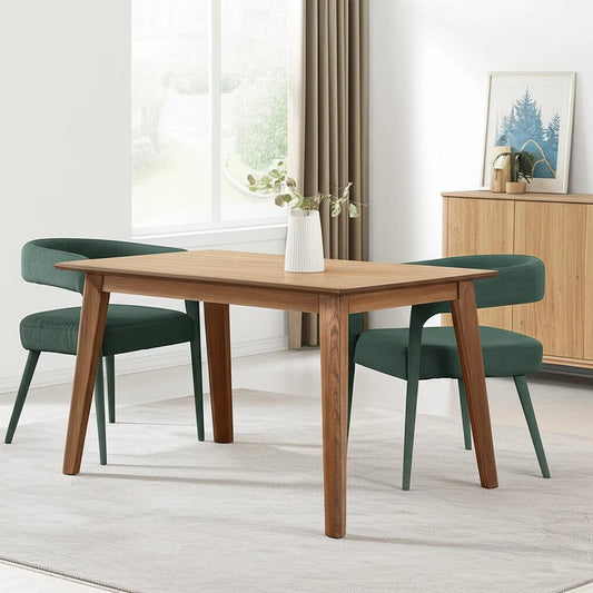 Set of Two Green Upholstered Linen Open Back Dining Side Chairs