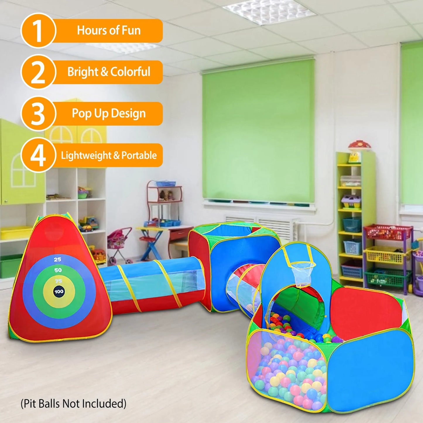 5Pcs Kids Ball Pit Tents Pop Up Playhouse