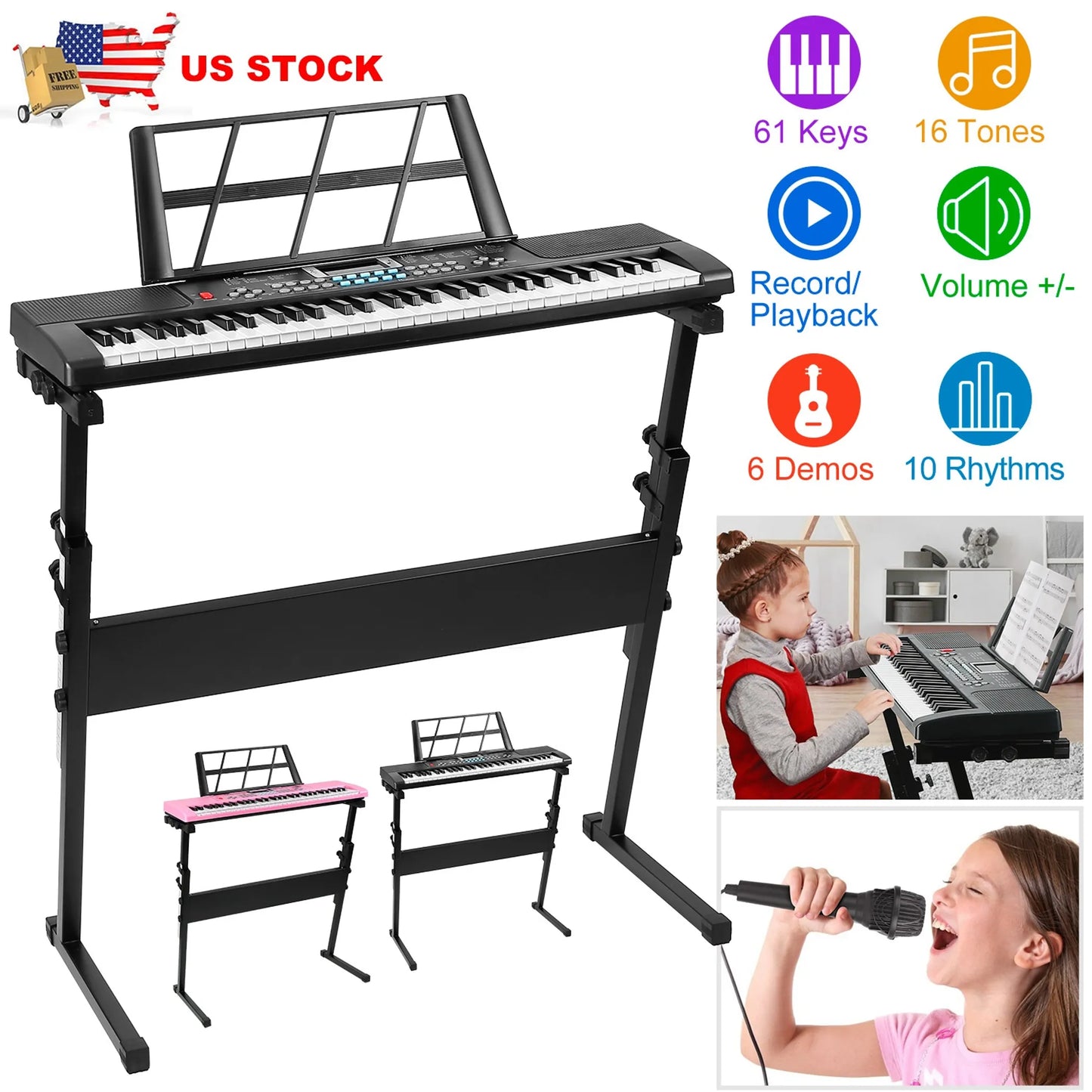 61 Keys Digital Music Electronic Keyboard Electric Musical Piano
