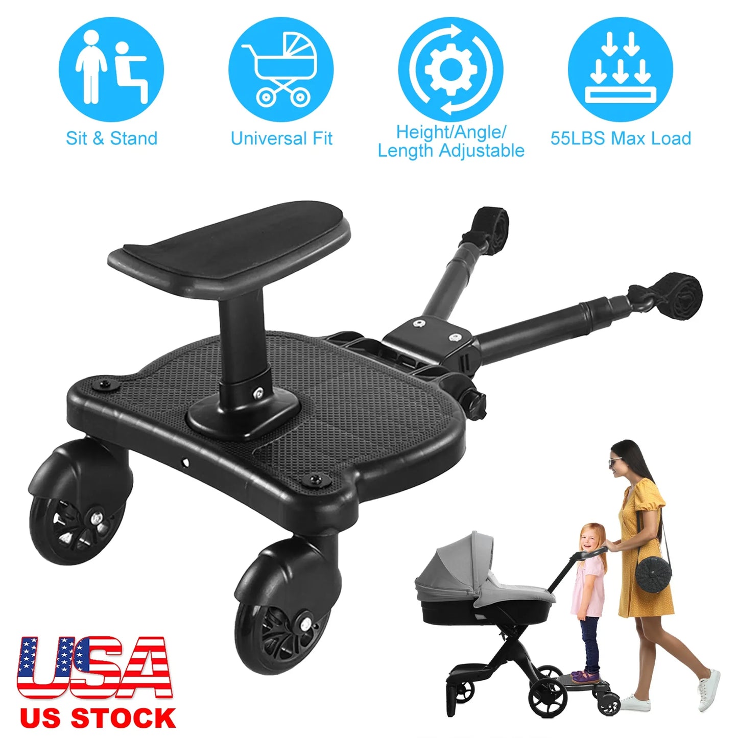 2 In 1 Universal Stroller Board Sit
